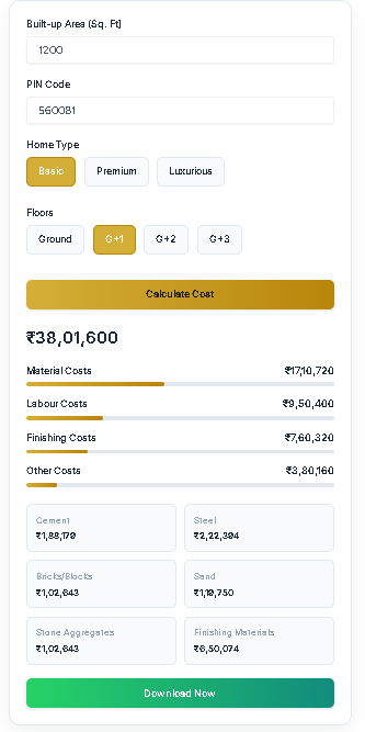 Advanced Cost calculator
